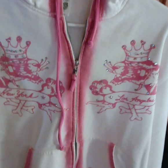 White and Pink Graphic Hoodie - Picture 2 of 9